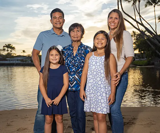 Bernardo's family on the beach